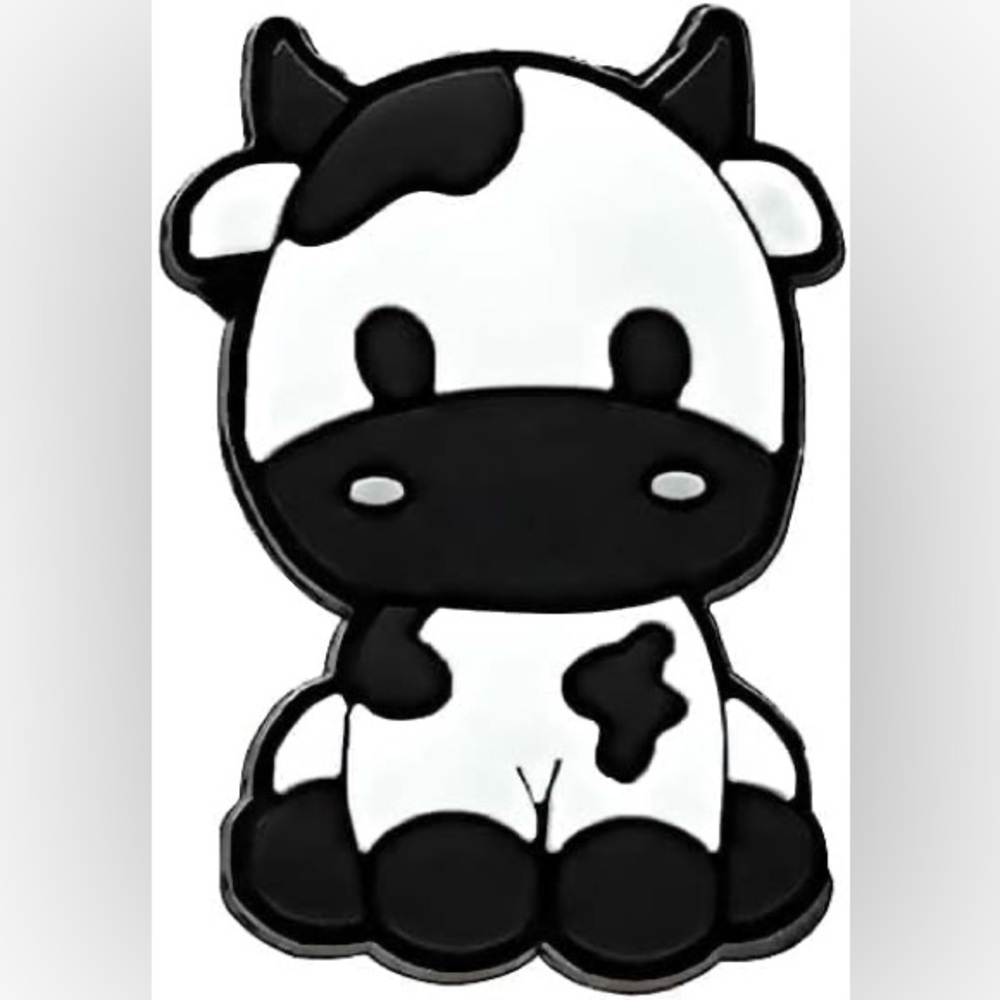 Black Cow Croc Charm
